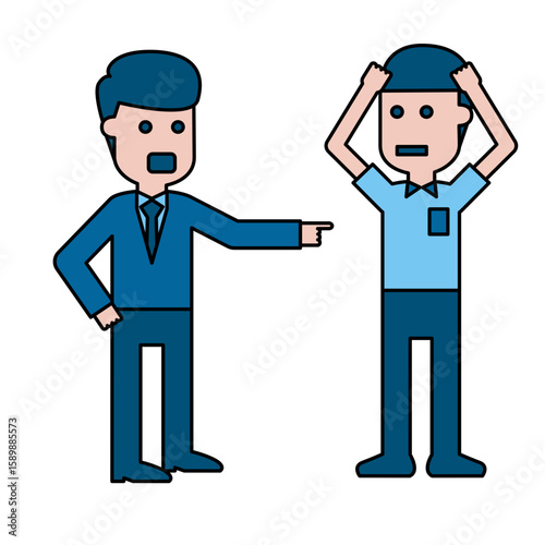 Illustration of Boss Complains To Employees