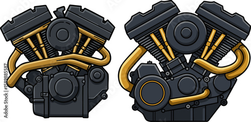 V-Twin Motorcycle Engine