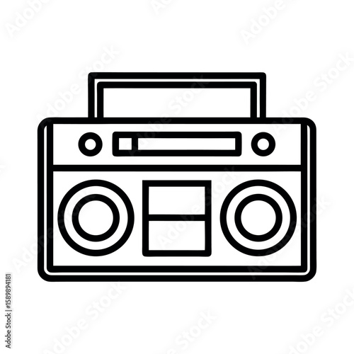 Boombox Line Icon Vector Illustration