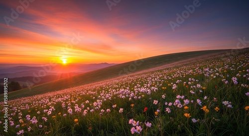 Wallpaper Mural Golden Meadow Sunset Torontodigital.ca