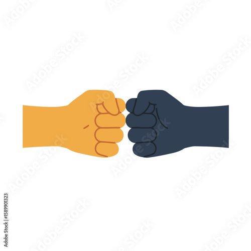 A minimalist fist bump vector icon for friendship