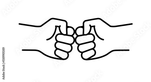 A minimalist fist bump vector icon for friendship