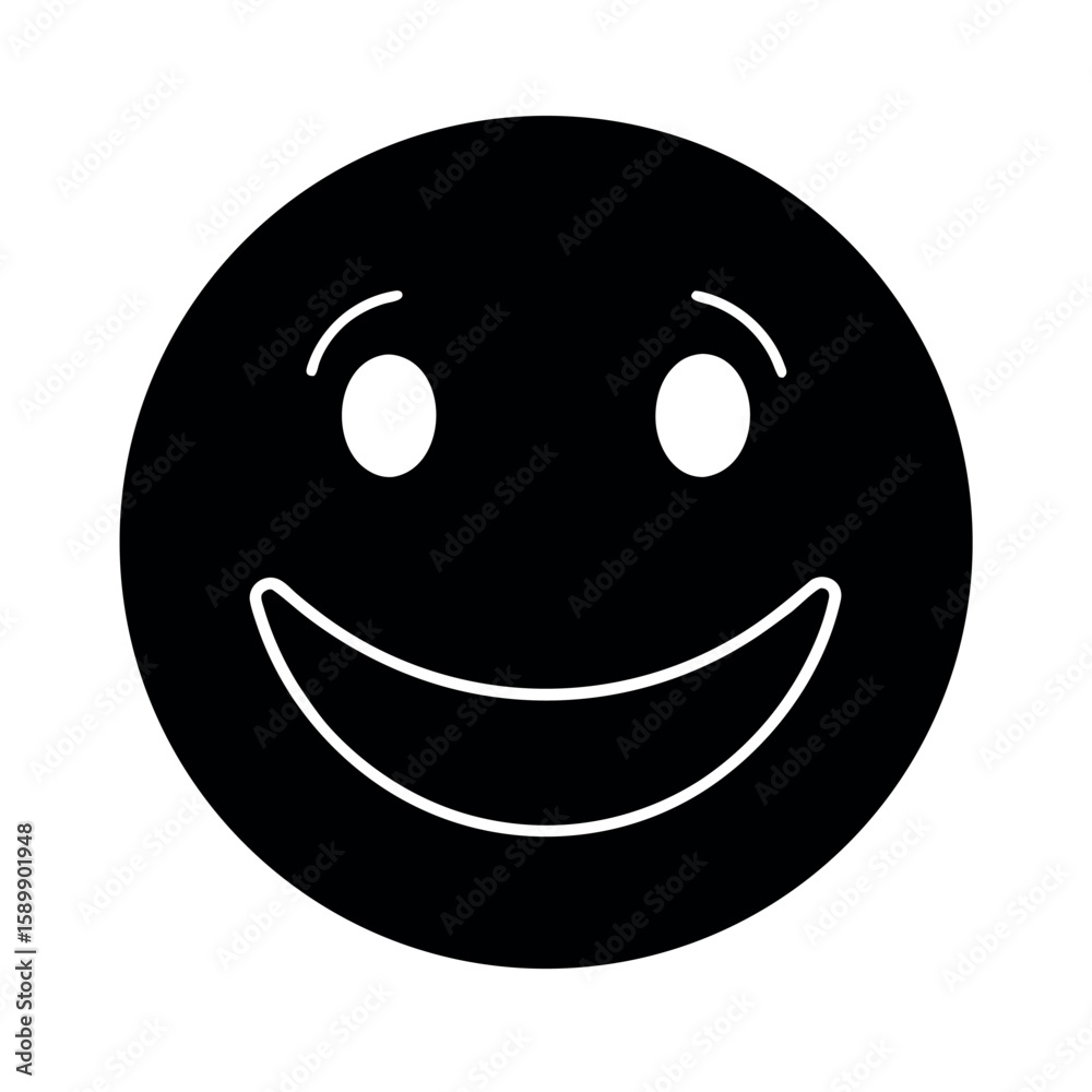 Fototapeta premium Emoji Smile Icon in Bubble Vector Illustration