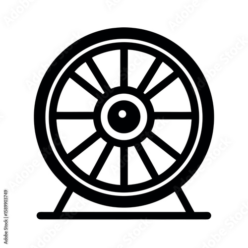 Hamster Wheel Symbol Icon Vector Illustration