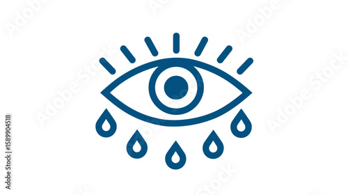 Mysterious Eye With Tears Falling Down
