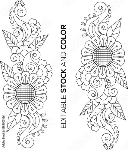 Floral Decorative Mehndi Vector Design