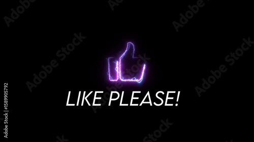 Neon Hand Like Button with White Writing 