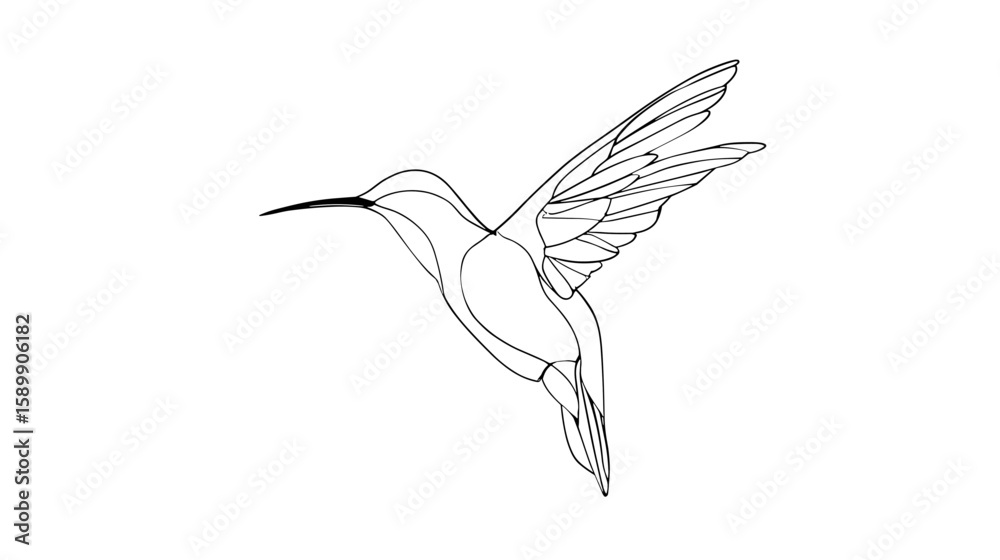 Fototapeta premium Hummingbird in flight capturing delicate wing motion and precise aerial maneuvers