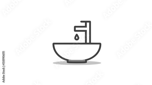 Illustrative Graphic Depicting a Dripping Faucet into a Sink