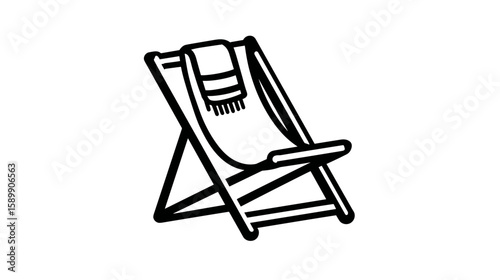 Relaxing Outdoor Lounge Chair with Cozy Blanket on a Sunny Day
