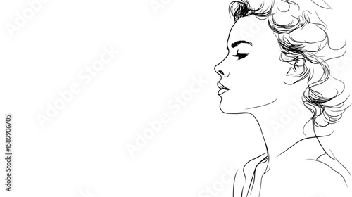 Elegant Portrait of a Woman's Profile with Softly Rendered Features