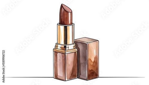 Watercolor lipstick illustration