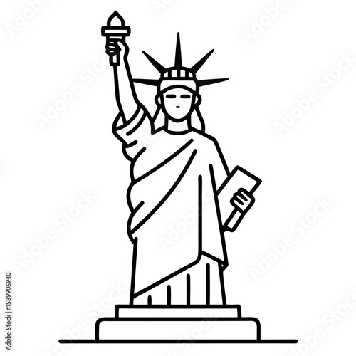 Statue of liberty. Line art of Statue of Liberty.
