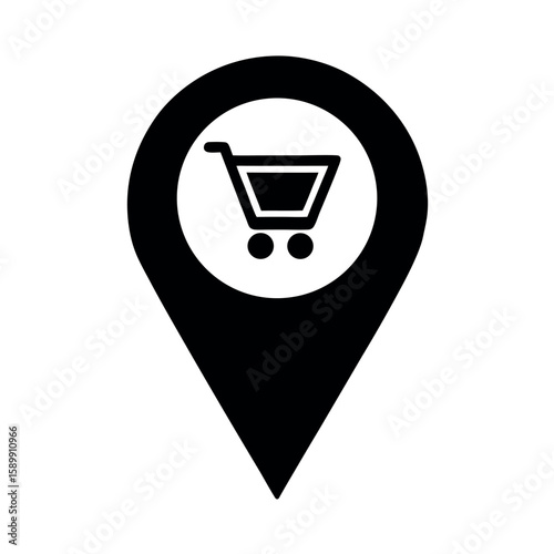 Retail Location Map Pin Icon Vector Illustration