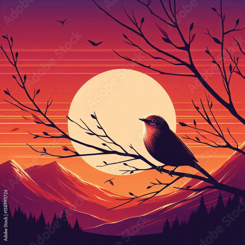 Nature Waterfall Bird