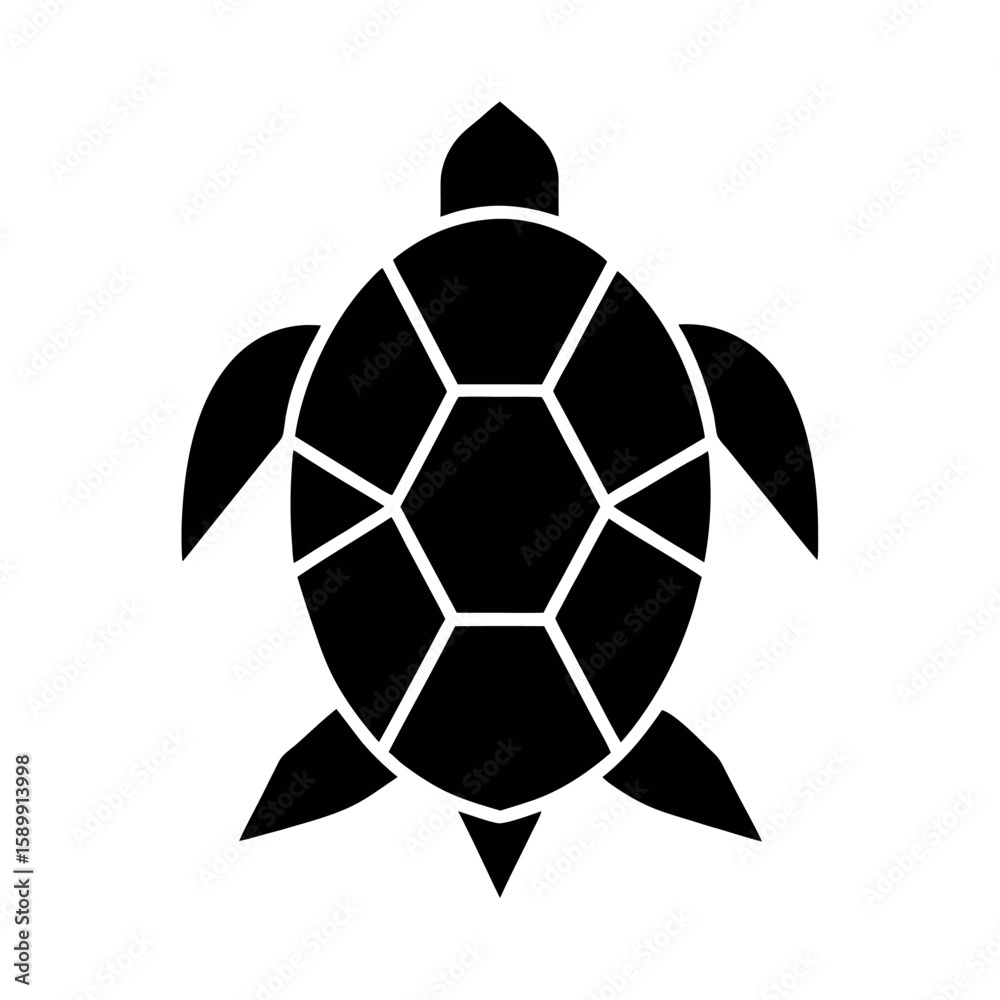 Obraz premium Turtle Shell Flat Symbol Icon Vector Illustration