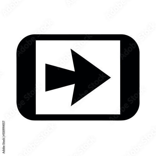 Free Download Video Share Arrow on Rectangle Icon Vector Illustration - GFXLoad