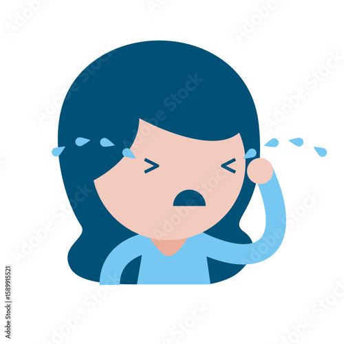 Illustration of a Girl Crying