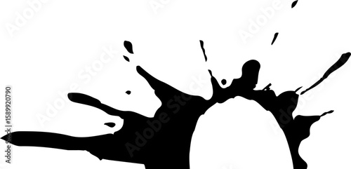 Blot edge shape featuring ink splatter with central hollow semicircle.