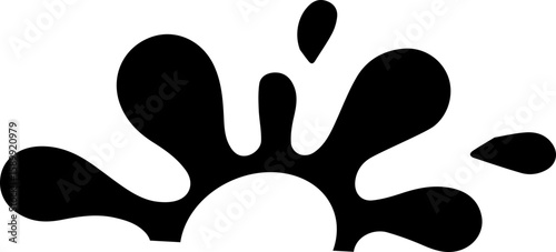 Dirty ink bloom design with hollow semicircle in the center.