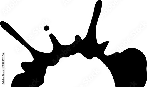 Heart-shaped ink drop with a central hollow semicircle.