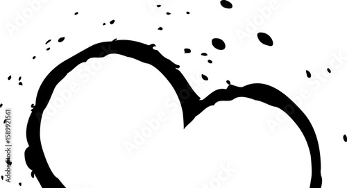 Irregular blob shape design with a central hollow semicircle.