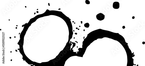 Triple ink heart design with a central hollow semicircle.