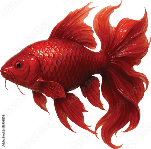 red glossy koi carp