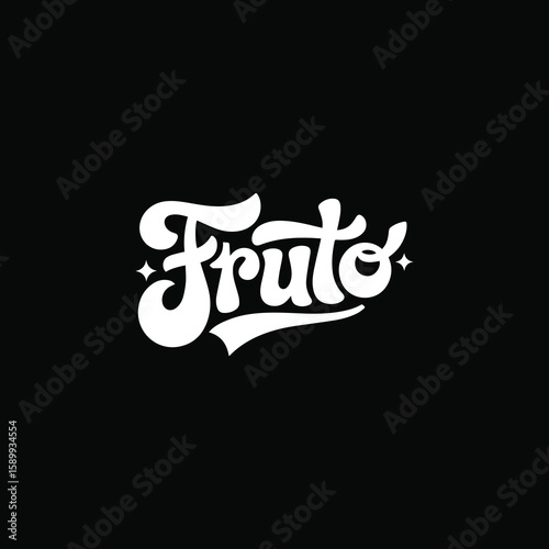 Fruto Logo Whimsical Script Logo with Star Accent for Juice or Creative Brands