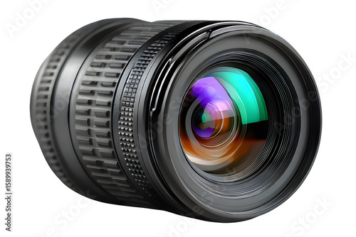 Camera lens equipment on transparent background