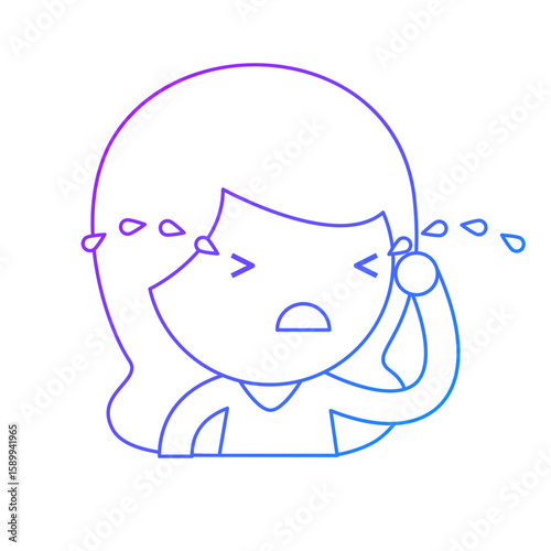 Illustration of a Girl Crying