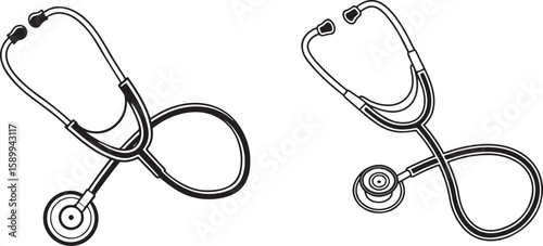 Simple illustration of a medical stethoscope.