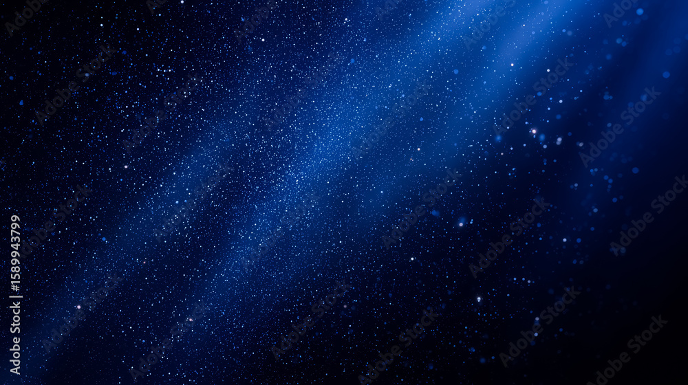 Obraz premium Blue sky with a lot of stars and a bright light