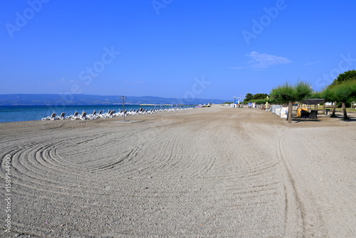 Fototapeta Naklejka Na Ścianę i Meble -  beach, Adriatic Sea, Omiš, Croatia, Europe, water, panorama, canyon, beach, city, vacation,