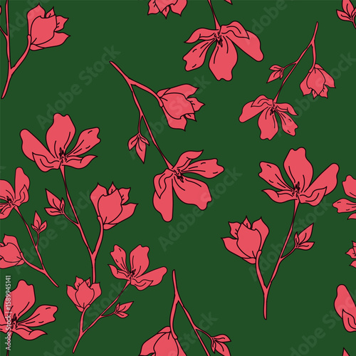 vintage floral seamless pattern. Rich with nostalgia and classic elegance, this pattern evokes the charm of a bygone era for print and textile