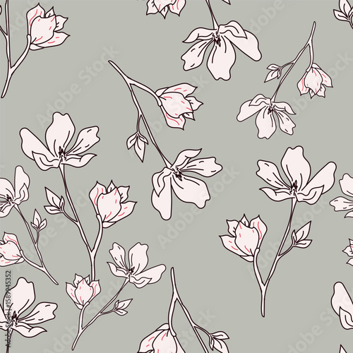vintage floral seamless pattern. Rich with nostalgia and classic elegance, this pattern evokes the charm of a bygone era for print and textile