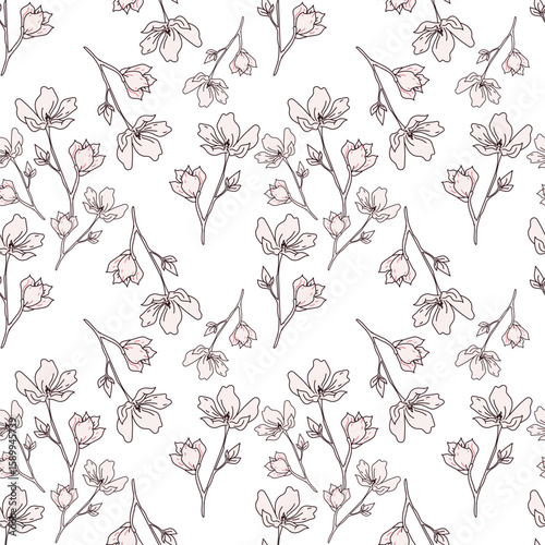 vintage floral seamless pattern. Rich with nostalgia and classic elegance, this pattern evokes the charm of a bygone era for print and textile