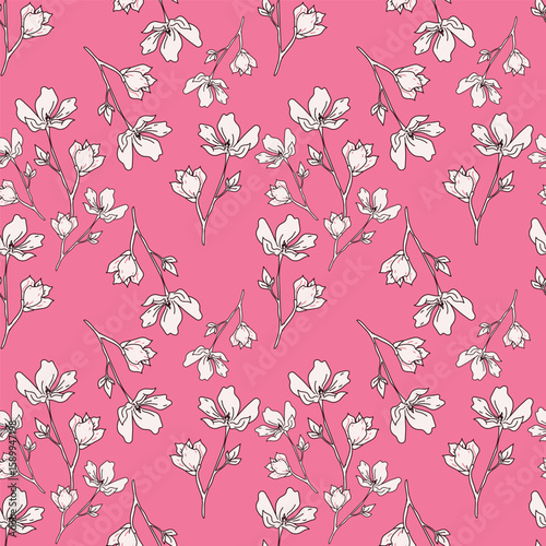 vintage floral seamless pattern. Rich with nostalgia and classic elegance, this pattern evokes the charm of a bygone era for print and textile