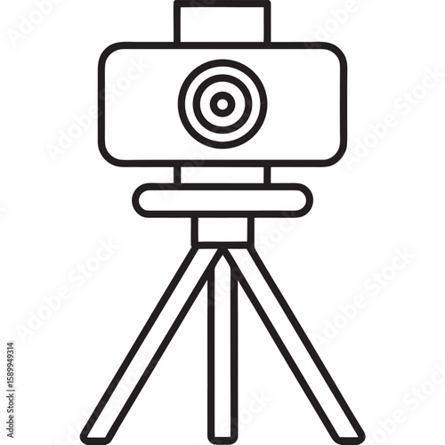 Webcam on tripod simple contour icon camera technology