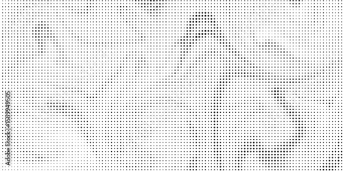 Grunge halftone gradient background. Faded grit noise texture. White and black sandy wallpaper. Retro pixelated backdrop. Eps 10