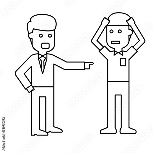 Illustration of Boss Complains To Employees