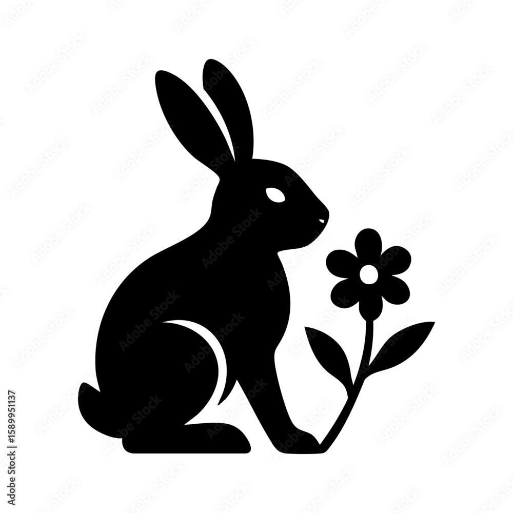 Obraz premium Rabbit with floral accent