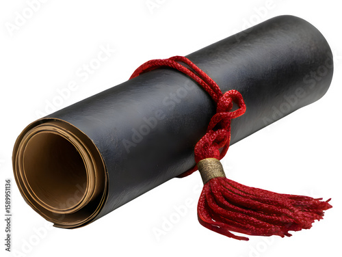 Diploma scroll tassel on transparent background