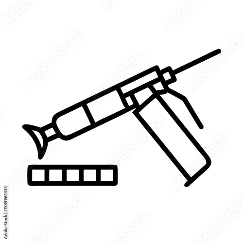 Caulking gun and cartridge on white background  
