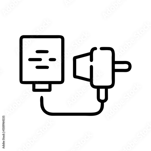 Charger plug connected to wall socket in minimalist design  