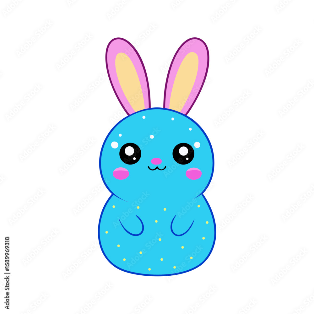Obraz premium Cute Kawaii Bunny with Sparkly Eyes and Sprinkles