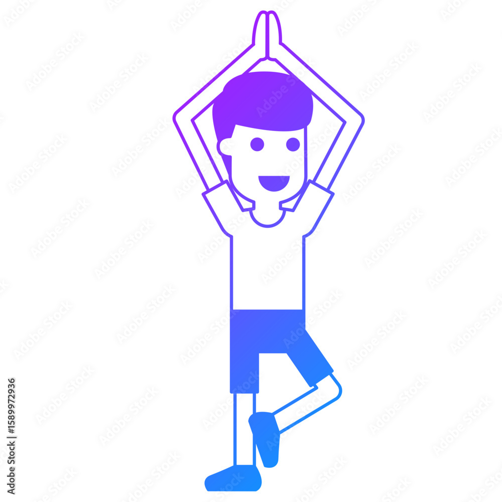 Fototapeta premium Illustration of Man Doing Yoga Pose