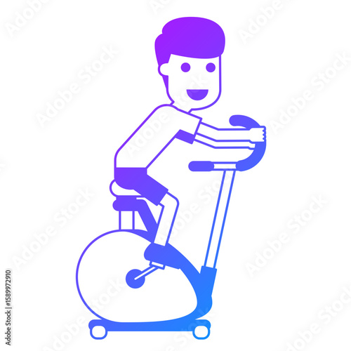 Illustration of Man on Staionary Bike