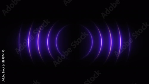 Purple neon sound waves seamless motion. Vibrant audio waves and waveform. Abstract technology background, searching and connecting concept. Radio signal, music visualization, and voice recording. 4k.