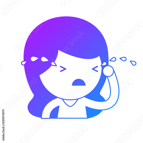 Illustration of a Girl Crying